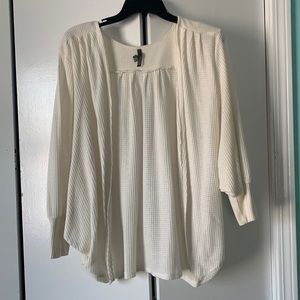 Waffle Print Cardigan